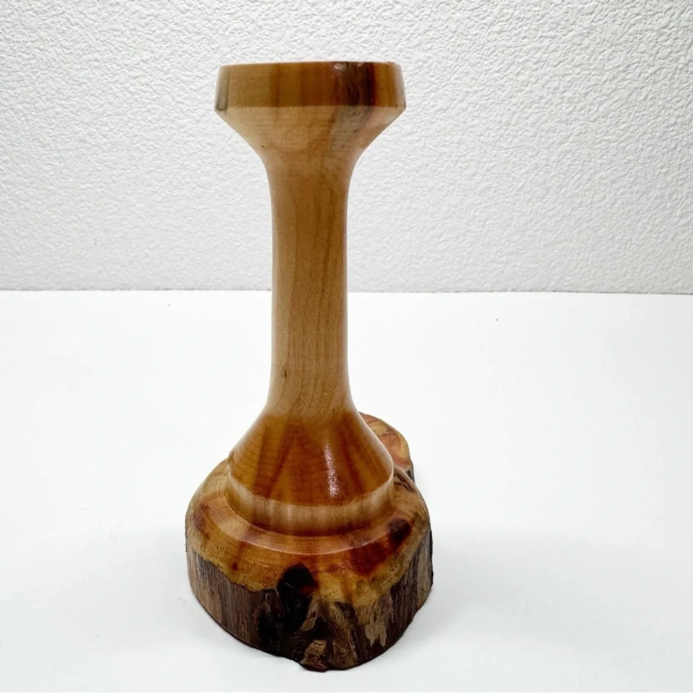 Hand Crafted Wood Spindle Bud Vase S4